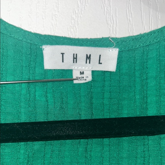 Green Pleated Women's Top - Picture 3 of 3